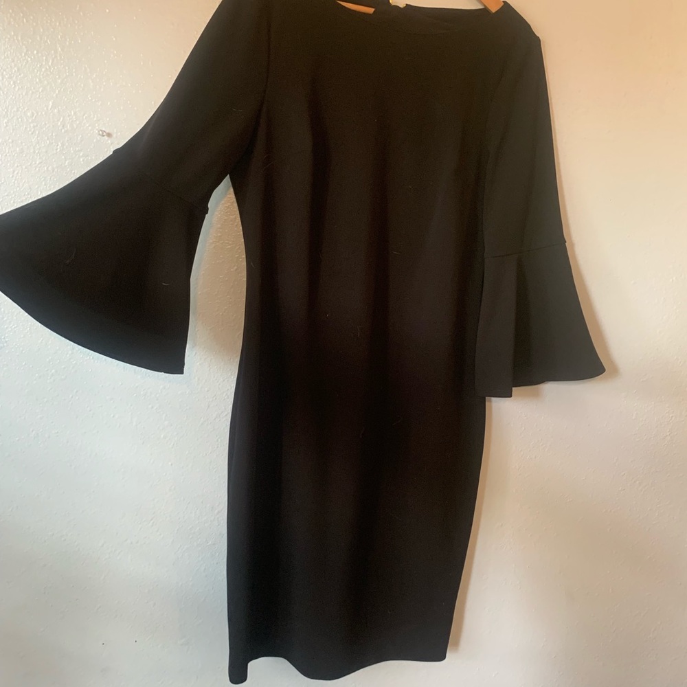 Black knee length flare sleeve Calvin Klein dress